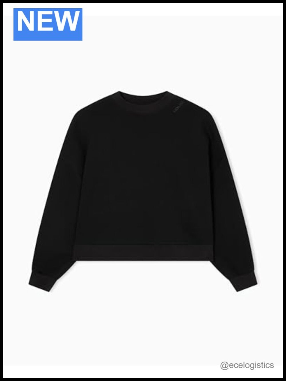 Armani Exchange Women's Contrast Logo Crewneck Sweatshirt High Stretch Scuba